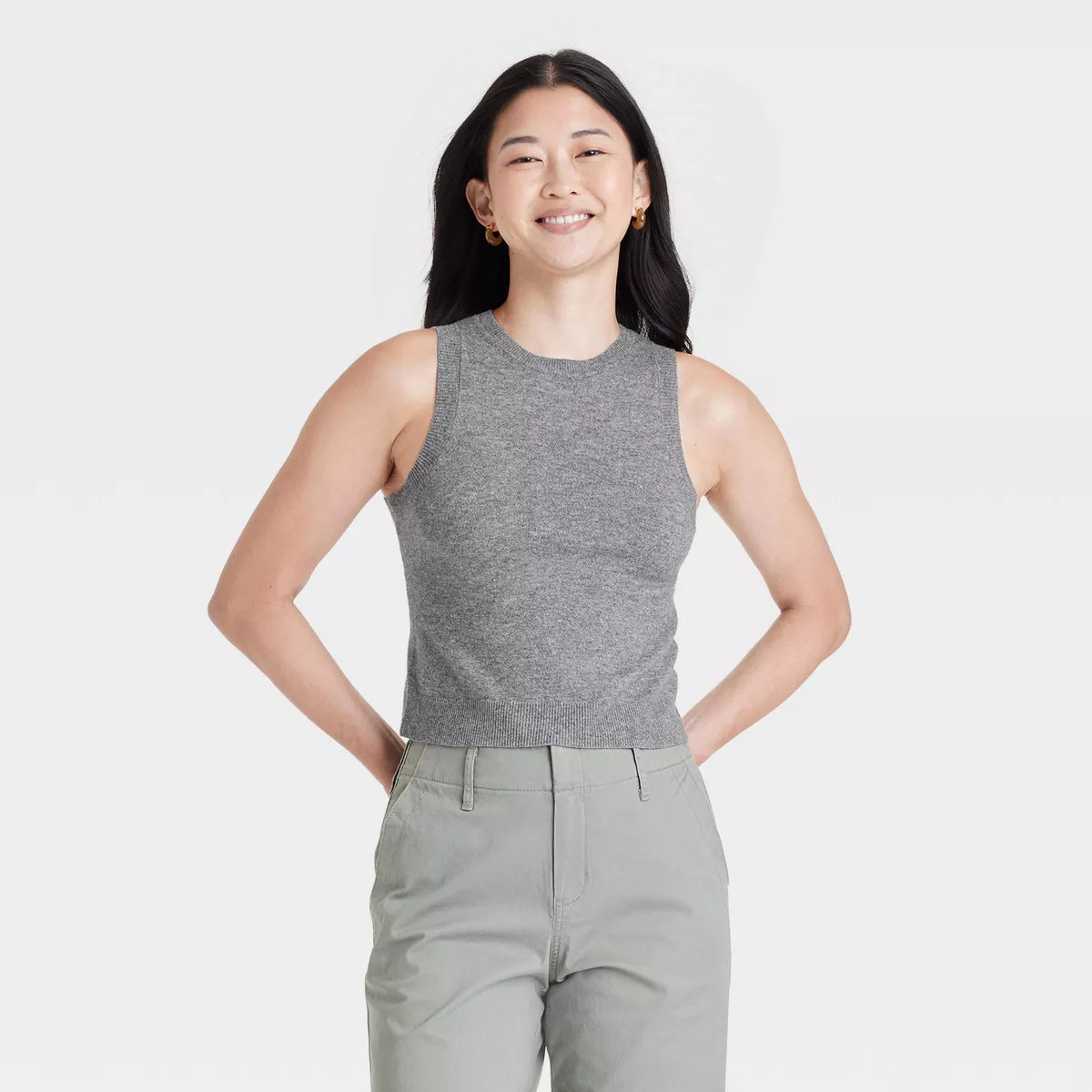 Women's Crewneck Cozy Knit Pullover Sweater Tank - A New Day™ | Target