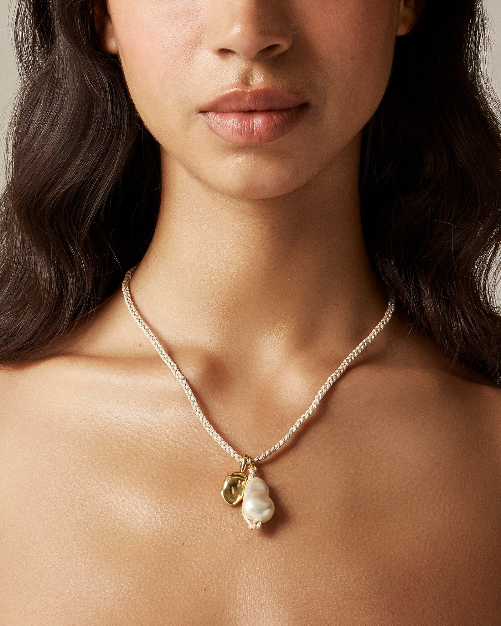 Rope-tied pendant necklace | J. Crew US
