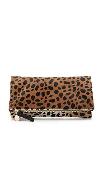 Clare V. Supreme Haircalf Fold Over Clutch | Shopbop