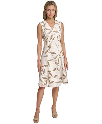 Women's V-Neck Printed Dress | Macy's