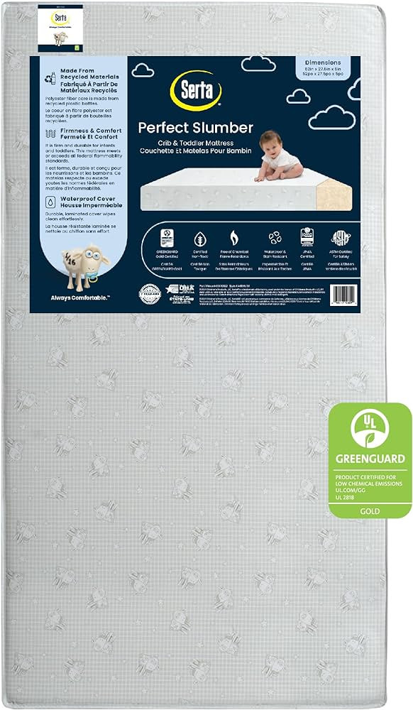 Serta Perfect Slumber Dual Sided Crib and Toddler Mattress - Waterproof - Hypoallergenic - Premiu... | Amazon (US)