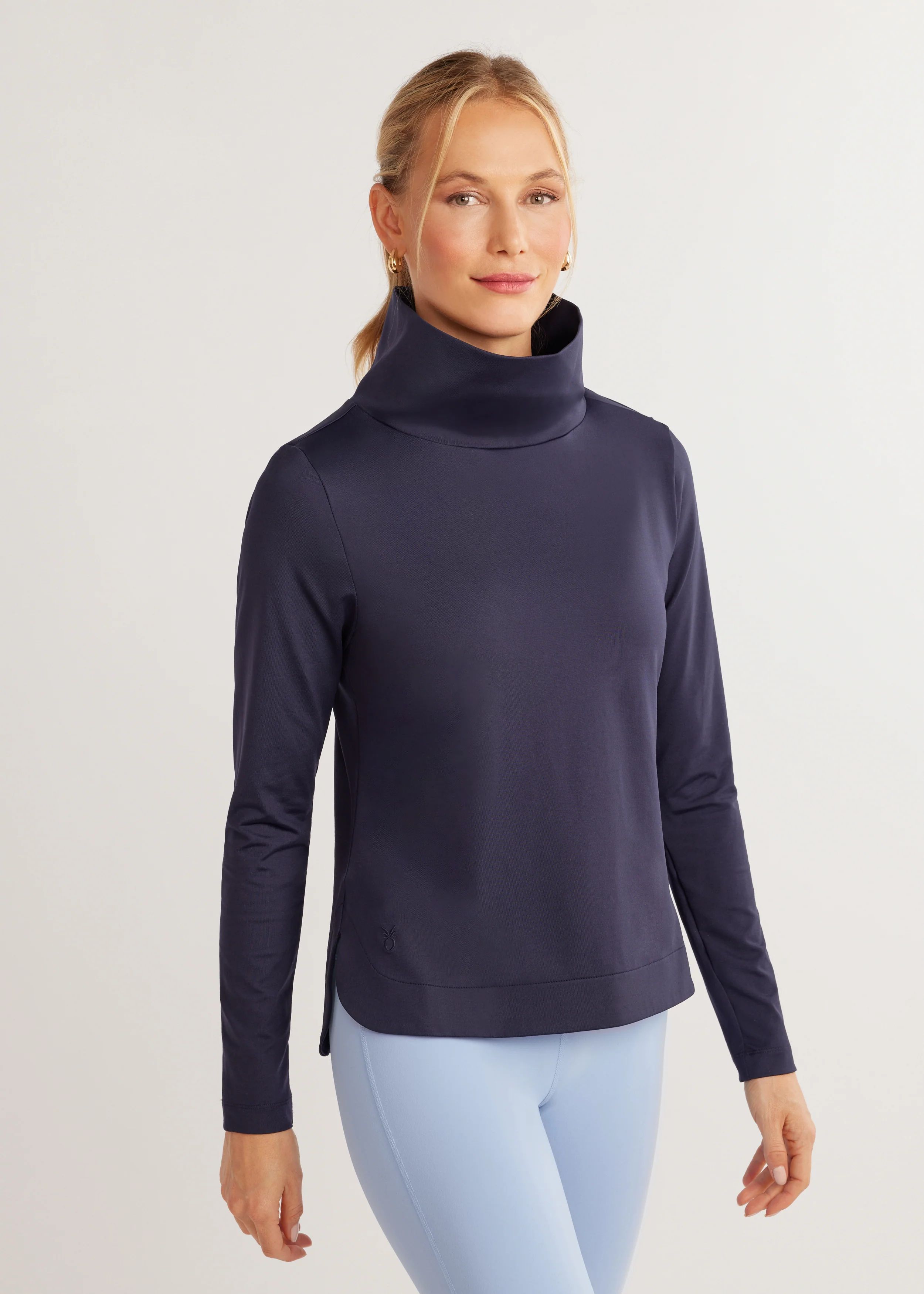Summit Turtleneck in Repreve® Stretch (Navy) | Dudley Stephens