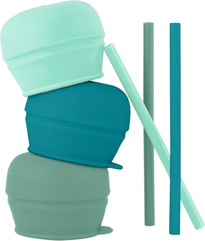 Boon Snug Silicone Sippy Cup Lids and Straws - Includes 3 Lids and 3 Straws - Convert Any Kids Cu... | Amazon (US)