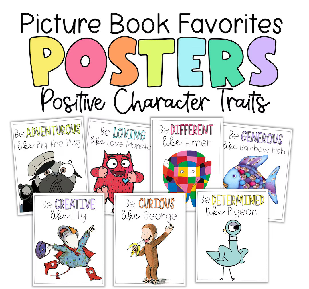 Favorite Primary Book Character Positive Affirmation Quotes Printable Posters - Etsy | Etsy (US)
