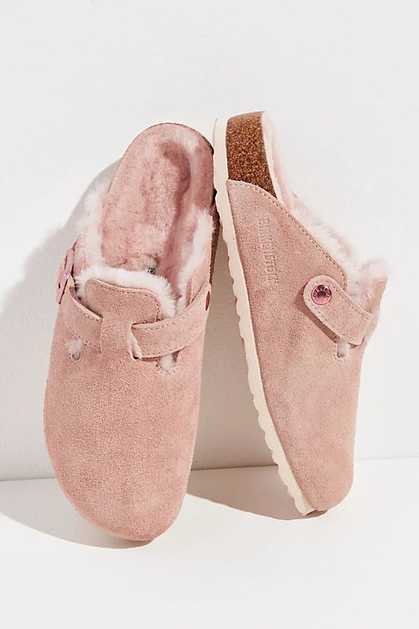 Boston Shearling Birkenstock by Birkenstock at Free People, Light Rose Suede, EU 37 | Free People (Global - UK&FR Excluded)