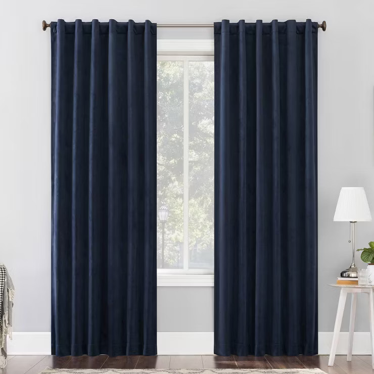 Amherst Velvet Noise Reducing Thermal Back Tab Extreme Blackout Curtain Panel - Sun Zero | Target