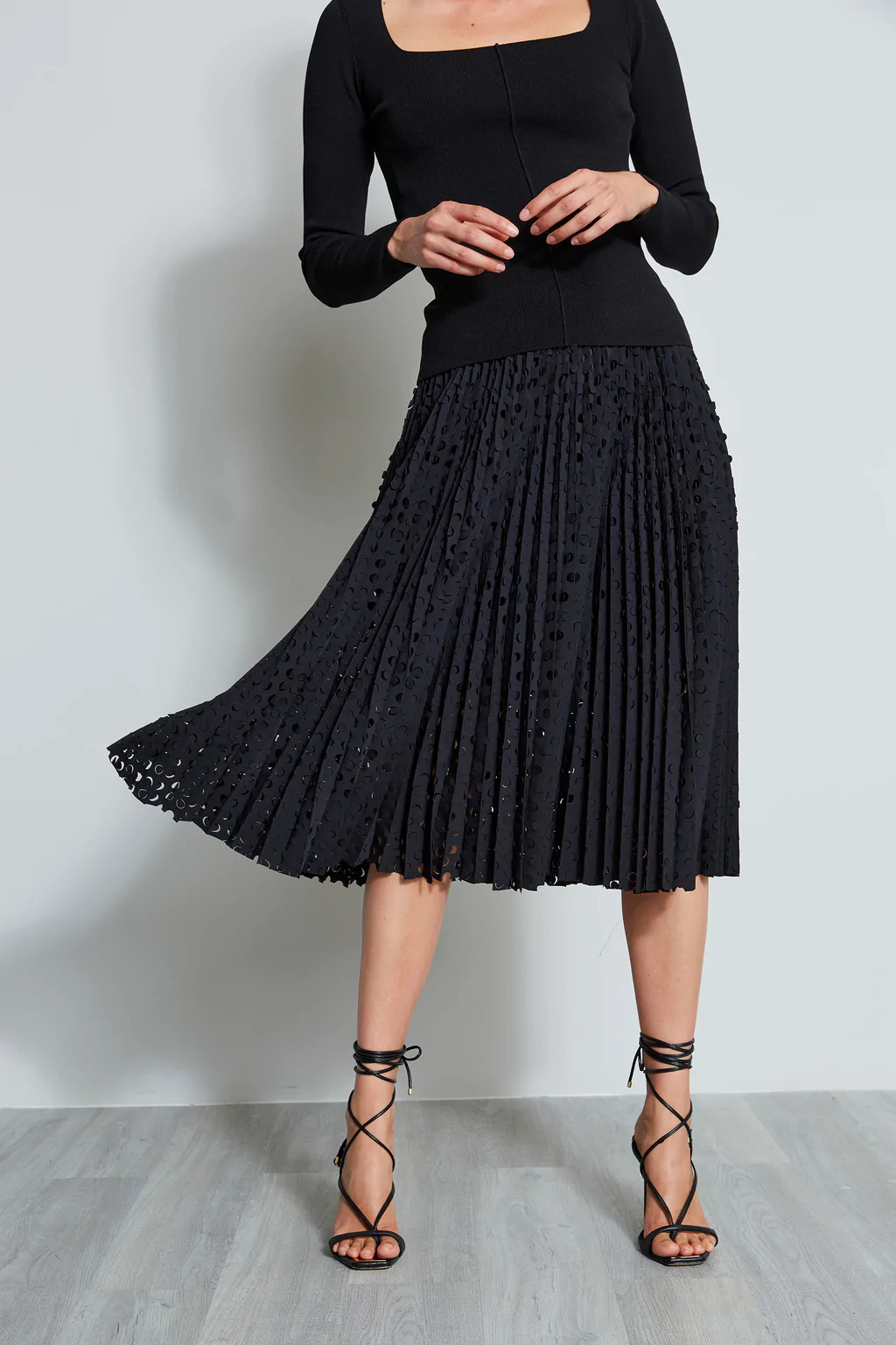 Perforated Midi Skirt | Elie Tahari