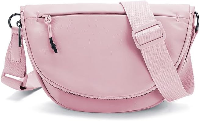 Fashion Crescent Moon Bag For Women & Men - Medium Nylon Shoulder Bag With Adjustable Strap, Ligh... | Amazon (US)