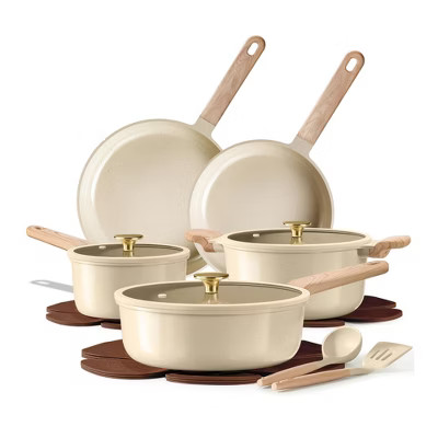 Aoibox 14-Piece Nonstick Ceramic Cookware Set, PFOA and PFAS Free, Kitchen Cooking Pots and Pans with Lids and Utensils | Target