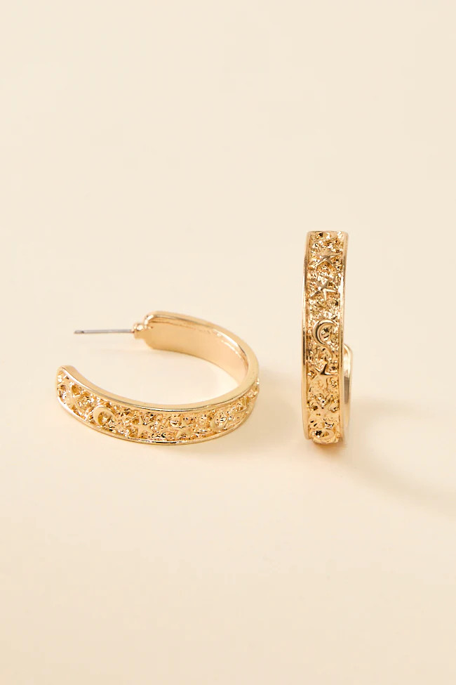 Celestial Gold Hoop Earrings | Pink Lily