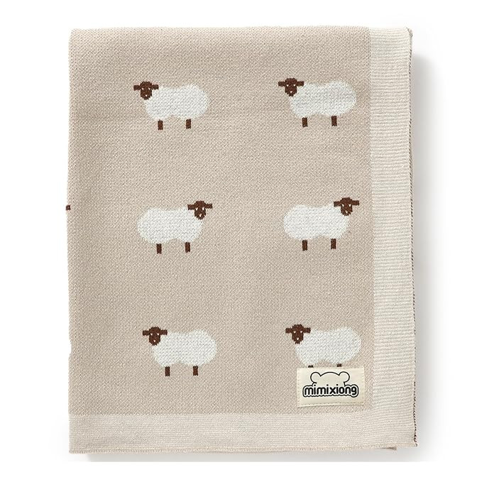 mimixiong Baby Blanket Knit 100% Cotton Toddler Blankets for Boys and Girls with Cute Sheep Size ... | Amazon (US)