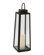 21.5in Outdoor Glass Metal Led Solar Lantern | Home | Marshalls | Marshalls