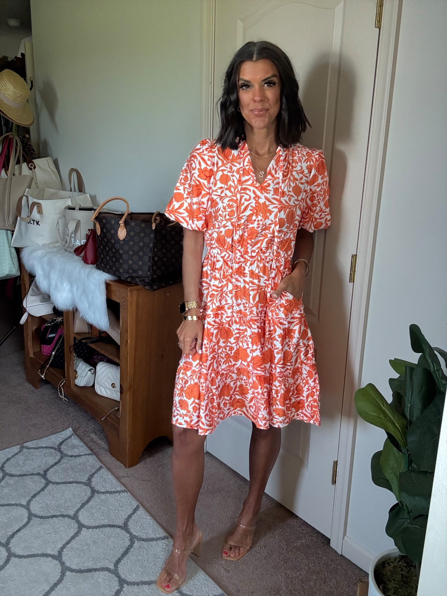 Size small in dress size up half size in sandals 

#LTKFindsUnder100 #LTKSeasonal