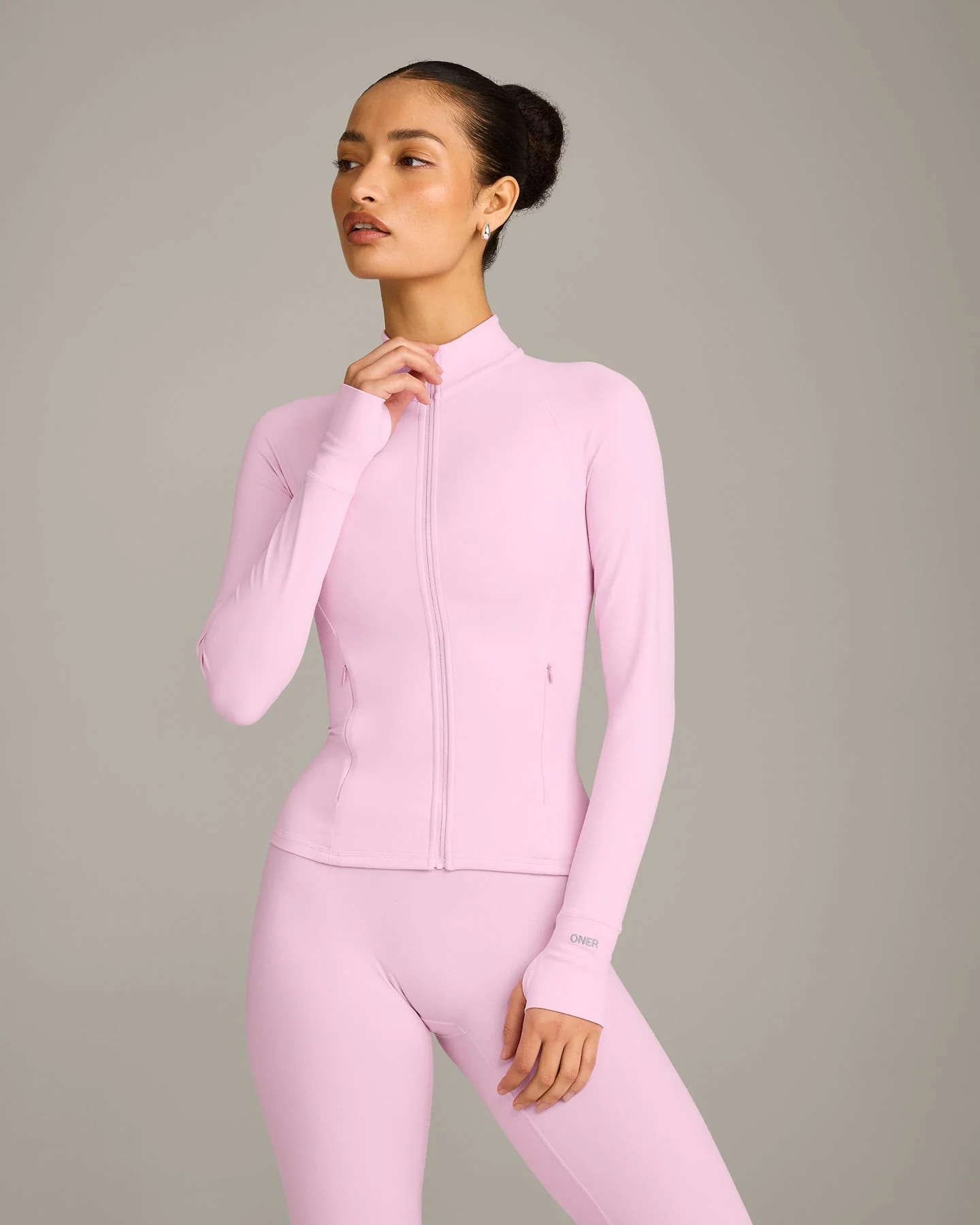 SoftMotion™ Jacket with Gray Logo | Chalk Pink | Oner Active (UK / US)