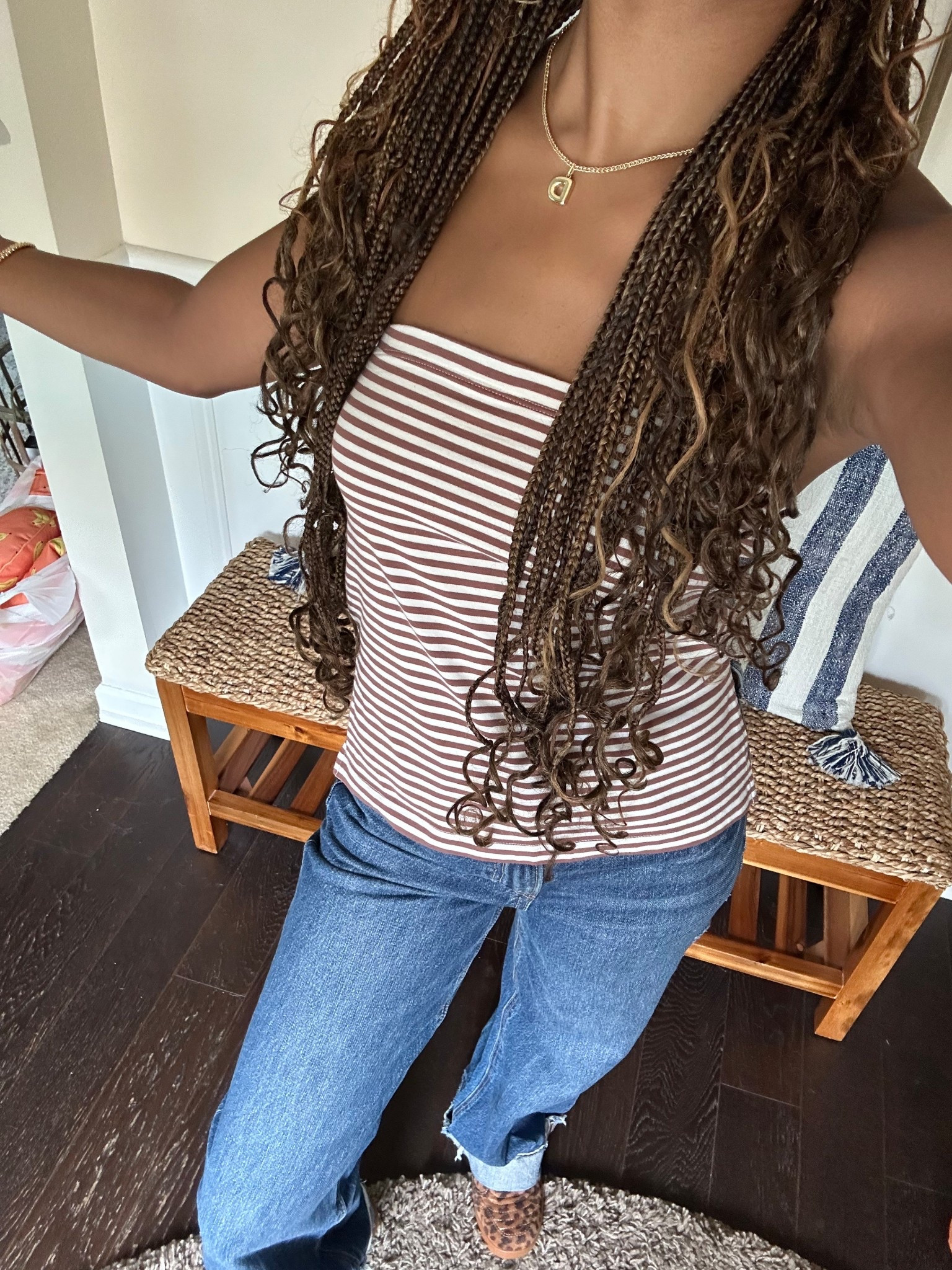 super casual fit for work. Whole fit is from American Eagle and I’ve been obsessed with stripes lately 

#LTKStyleTip #LTKShoeCrush #LTKSaleAlert