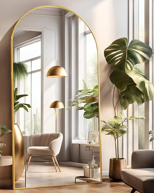 Full Length Mirror with Stand, 41"x81" Floor Mirror Freestanding, Arched Wall Mirror, Oversized M... | Amazon (US)