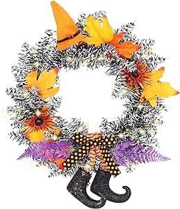 Amazon.com: Halloween Decoration，Halloween Wreath，2ft Halloween Door Wreath, Black Halloween ... | Amazon (US)