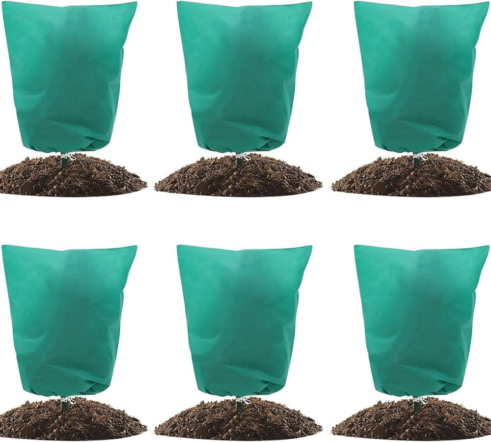GROWNEER 6 Packs Plant Covers Freeze Protection 1.77 oz/yd², 31 x 39 in Frost Cloth with Drawstr... | Amazon (US)
