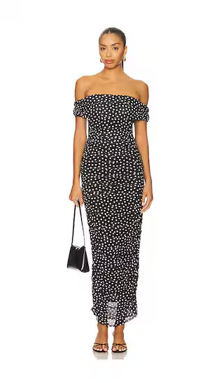x Yhasmina Ferrara Thea Maxi Dress in Black Polka Dot | Revolve Clothing (Global)