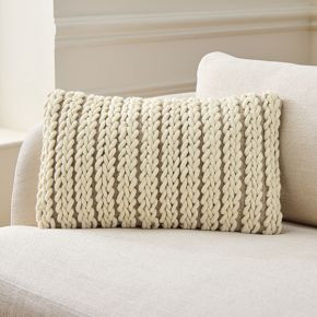 Chunky Cable Lumbar Pillow Cover | West Elm (US)