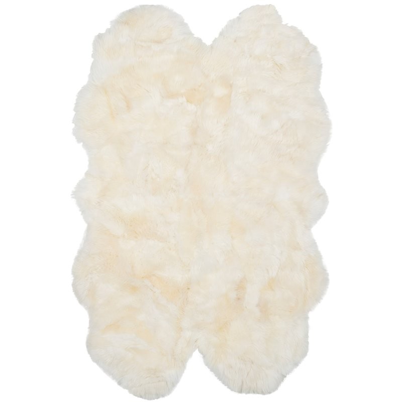 Allison Hand-Woven Faux Sheepskin White Area Rug | Wayfair North America