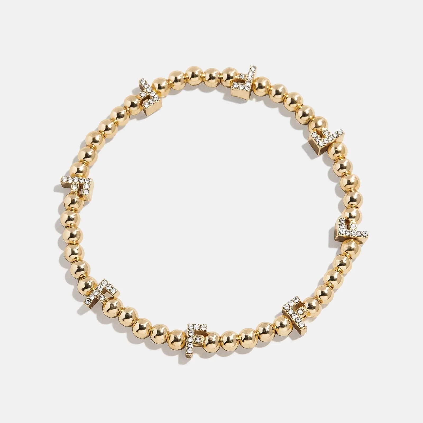 Gold/Pavé Repeating Initial Pisa Bracelet - F | BaubleBar