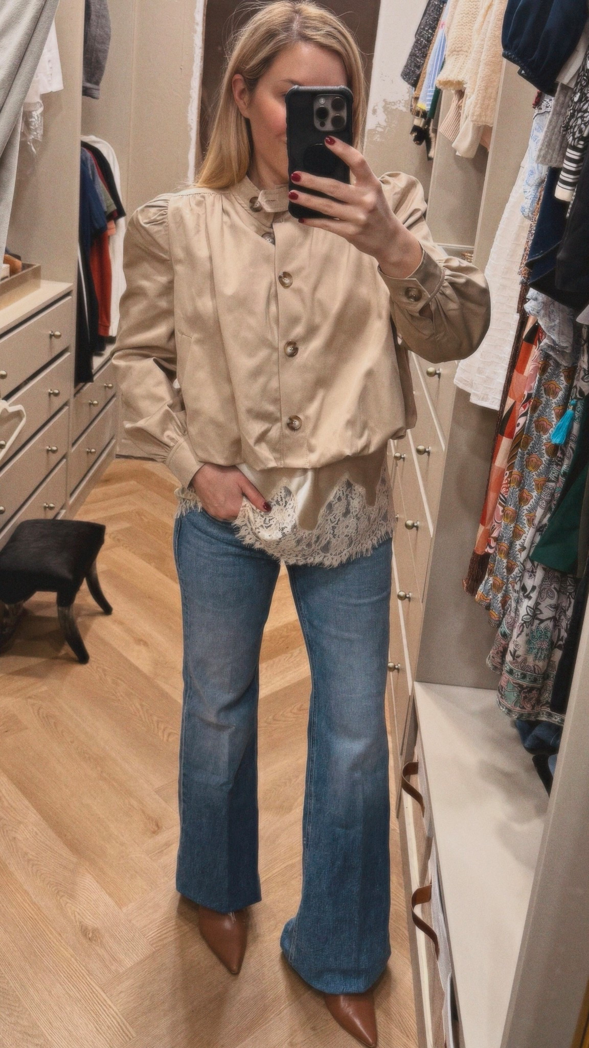 Cropped trench with silk lace trim tank

Spring outfit 

#LTKootd #LTKSeasonal #LTKNYFW