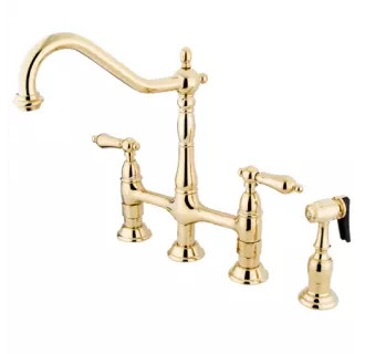 Heritage 1.8 GPM Widespread Bridge Kitchen Faucet - Includes Side Spray | Build.com, Inc.
