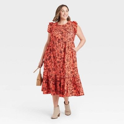 Women's Floral Print Ruffle Sleeveless Dress - Universal Thread™ | Target