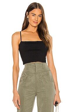 Thin Strap Crop Tank in Coco | Revolve Clothing (Global)