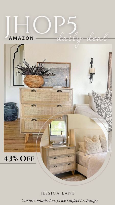 Amazon daily deal, say 43% on this beautiful rattan dresser.Bedroom furniture, Amazon home, Amazon deal, rattan dresser, dresser drawers

#LTKHome #LTKSaleAlert #LTKStyleTip