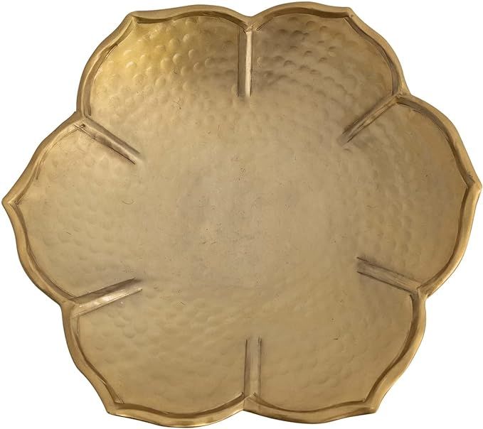 Creative Co-Op Boho Metal Flower Shaped, Gold Finish Dish | Amazon (US)