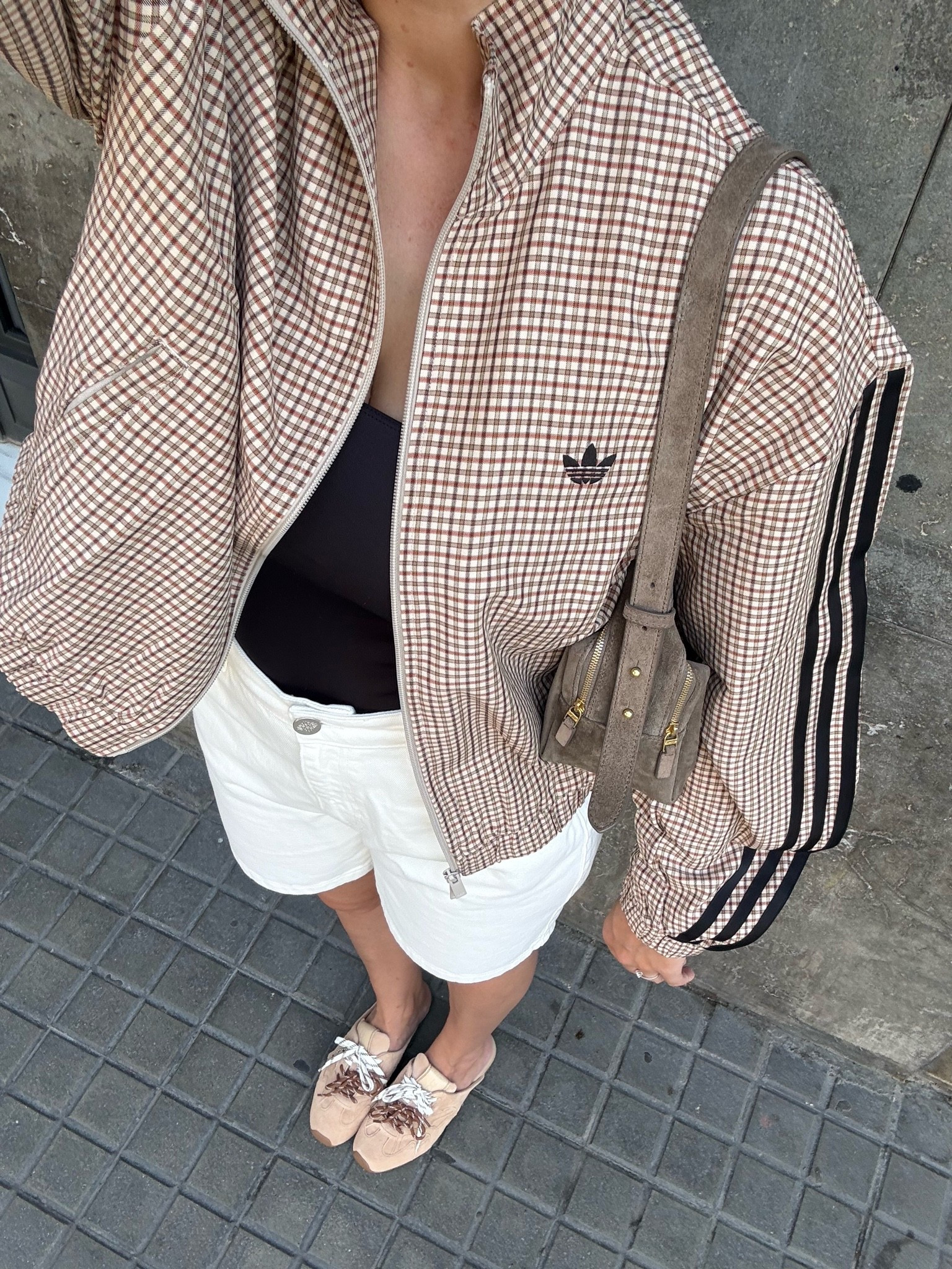 ADIDAS CHECK TRACK JACKET❤️‍🔥
Nokwol Suede Atlas Mules 
Autumn transitional style city break capsule wardrobe elevated basics denim shorts

#LTKstyletip #LTKautumn #LTKshoes