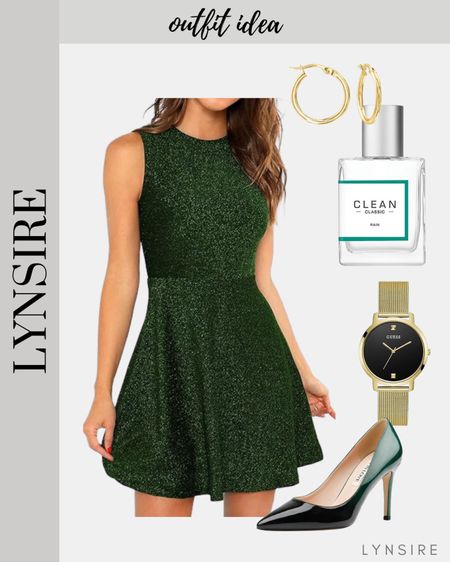 Holiday Dress - Get ready to dazzle on New Year's Eve with a sparkly outfit! A stunning dress for a night of glamour and celebration. Shine your way into the new year with style!

#LTKfindsunder100 #LTKstyletip #LTKHoliday