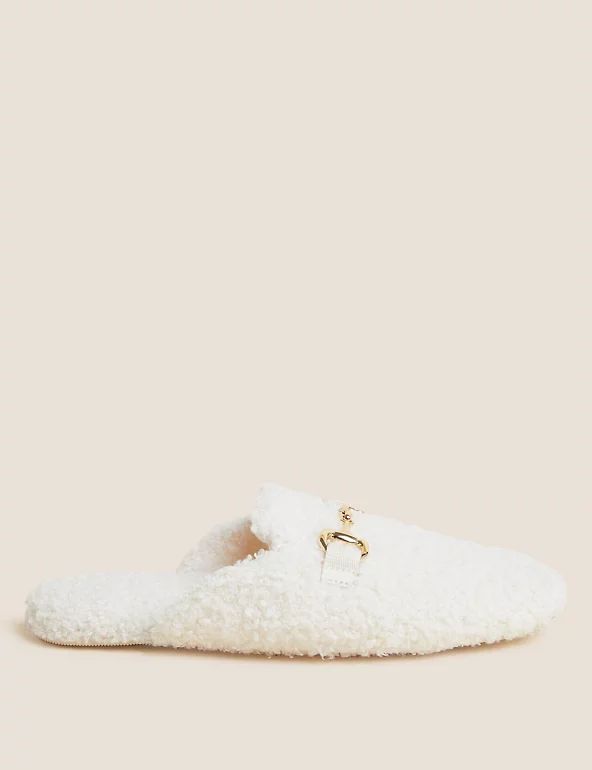 Borg Mule Slippers | M&S Collection | M&S | Marks & Spencer (UK)