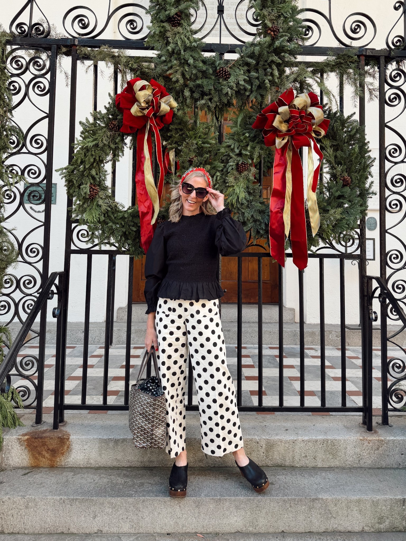 Two festive polka dots  looks, one merry day out! From strolling Charleston streets in cozy chic polka dot pants + a classic black top, to dinner in Mount Pleasant dressed up in this playful polka dot dress — I’m fully embracing dots, lights, and all the Christmas joy.

Both looks are easy, comfy, and perfect for celebrating without overthinking it.
• Pants look: Vestique (wearing size small) + classic black top (Old Navy, with a Walmart dupe linked)
• Dress look: Polka dot perfection (wearing size small) styled with boots for a festive dinner vibe

Proof that holiday style can be fun, effortless, and repeat-worthy ✨

#LTKdayinmylife #LTKootd #LTKHoliday