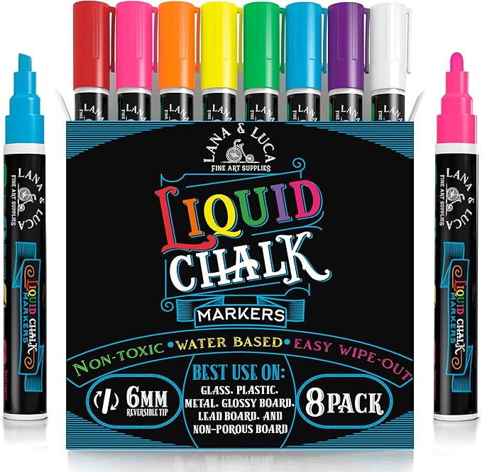 Liquid Chalk Markers for Blackboards - Bold Color Dry Erase Marker Pens Chalkboards Signs, Window... | Amazon (US)