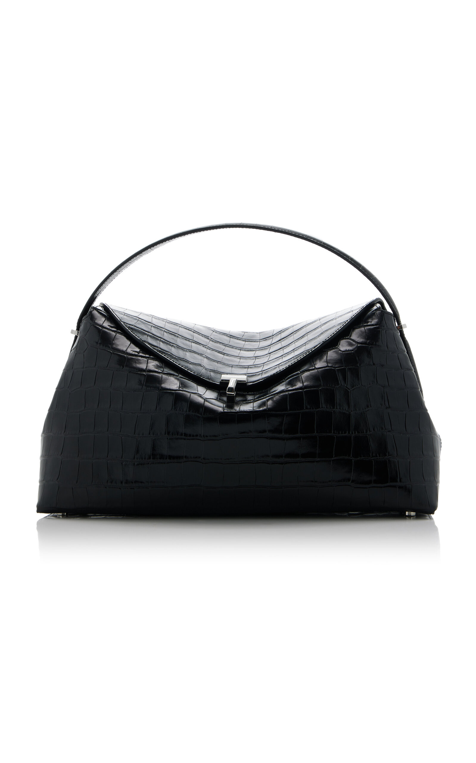 Toteme T-Lock Croc-Effect Leather Top Handle Bag - Moda Operandi | Moda Operandi (Global)