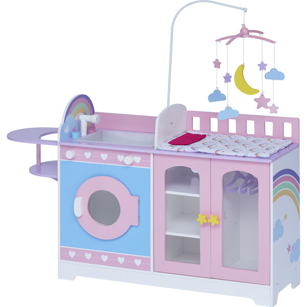 Olivia's Little World Wooden Baby Doll 6-in-1 Changing Station | Maisonette