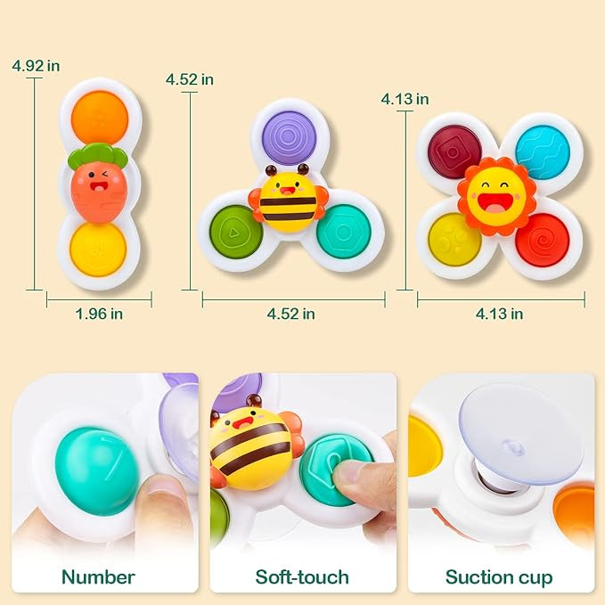 UNIH Spinning Top Sensory Toys for Toddlers Age 1-3, Infant Baby Toys 12-18 Months Suction Cup Sp... | Amazon (US)