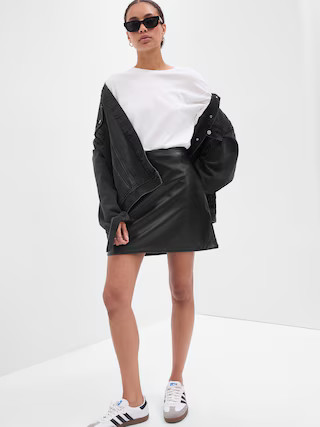 Vegan-Leather Mini Skirt | Gap Factory