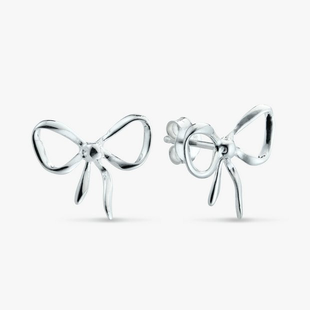 Buy Revere Sterling Silver Knotted Bow Stud Earrings | Womens earrings | Argos | argos.co.uk