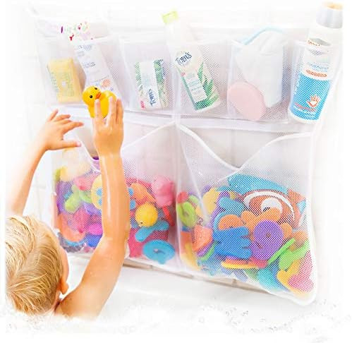 Tub Cubby "Really Big" Bath Toy Storage - Hanging Bath Toy Holder, with Suction & Adhesive Hooks,... | Amazon (US)
