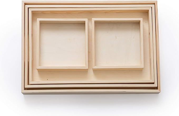 Serving Tray/Wooden Trays with Handles and Small Wood Boxes Set (Unfinished) | for Montessori Act... | Amazon (US)