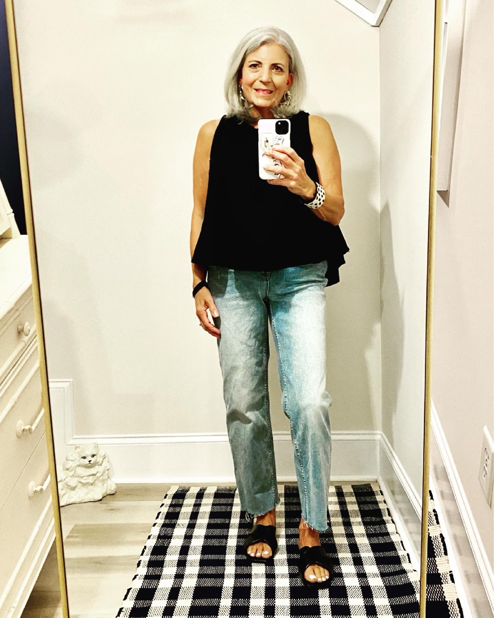 A simple black sleeveless top, jeans and sandals make for the perfect chic summer look!!!! 

#LTKFindsUnder50 #LTKSeasonal #LTKStyleTip