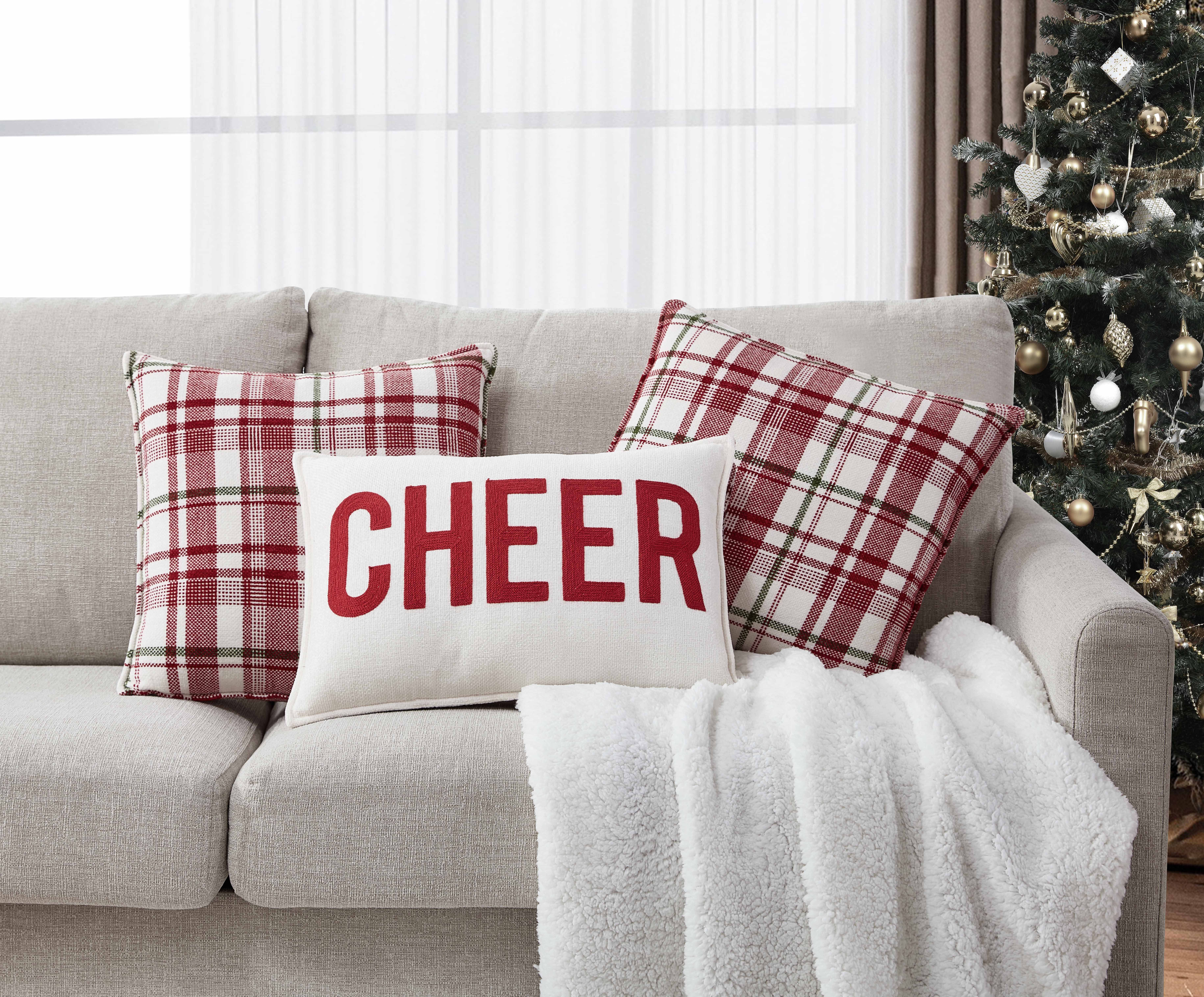 Better Homes & Gardens Holiday Cheer 3pk Chenille Decorative Throw Pillow, 18" x 18", 14" x 20'',... | Walmart (US)