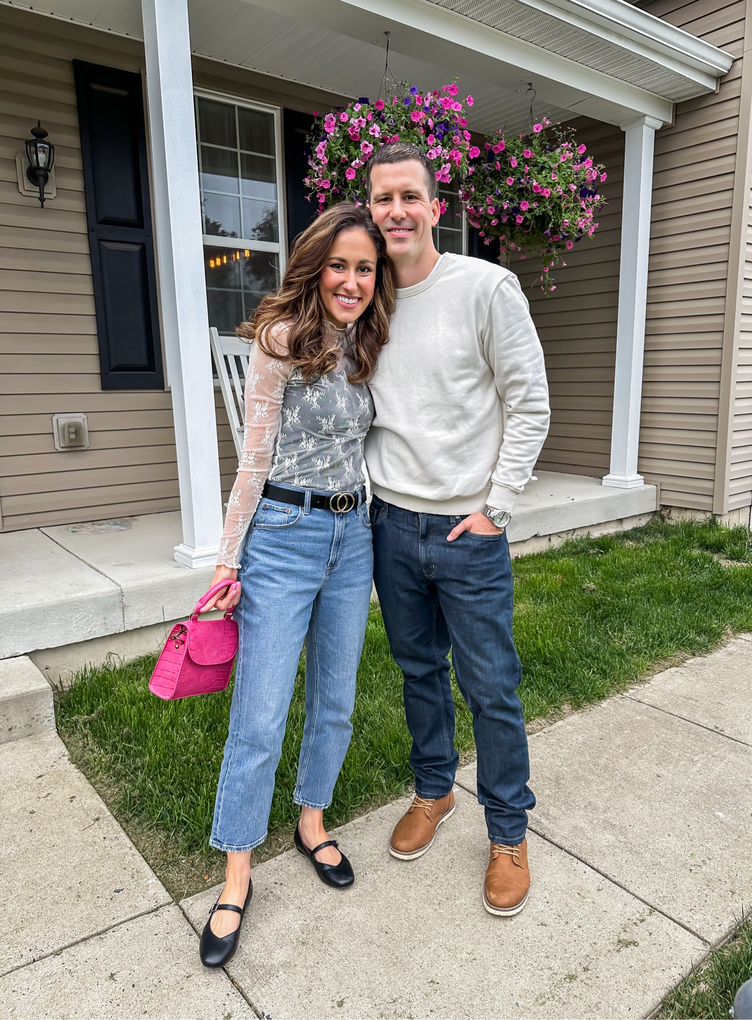 Spring date night outfit — long sleeve lace top layered over a simple black tank top with Abercrombie ankle straight jeans + black and gold belt + black Mary Jane flats 🖤✨😘

#LTKSeasonal #LTKsalealert #LTKfindsunder50
