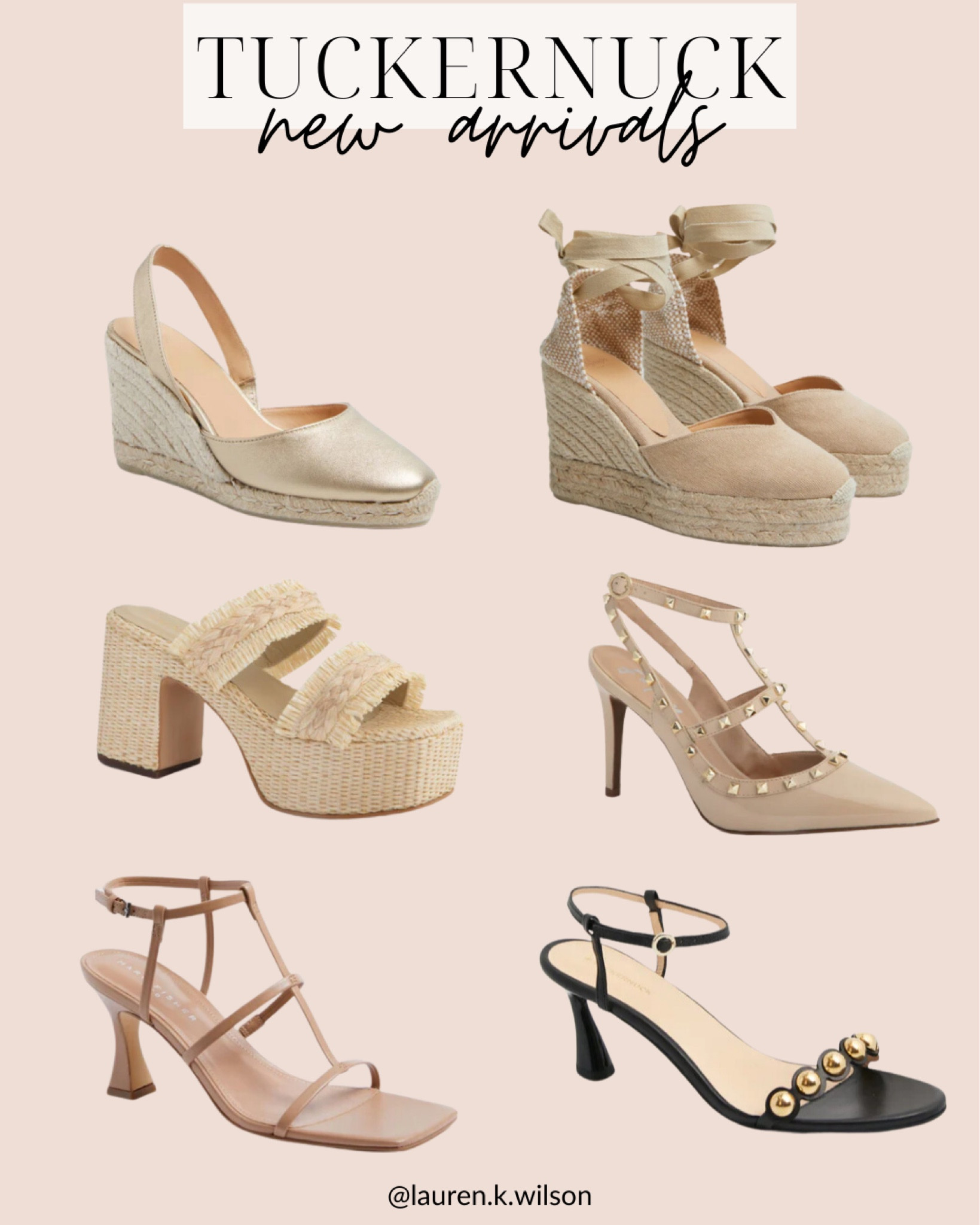 Tuckernuck, new arrivals, neutral, heels, wedges, studded, patent, rattan 

#LTKfindsunder100 #LTKSeasonal #LTKshoecrush