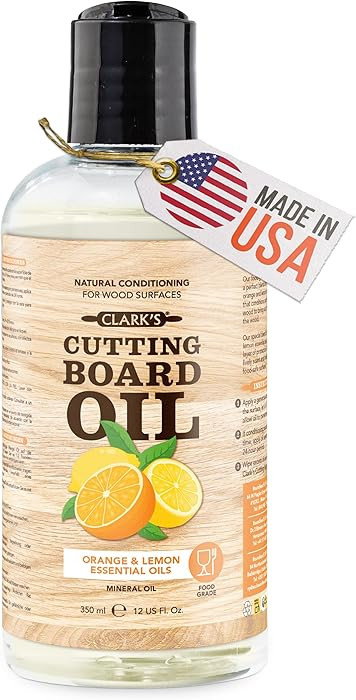 CLARK'S Cutting Board Oil - Food Grade Mineral Oil for Cutting Board - Enriched with Lemon and Or... | Amazon (US)
