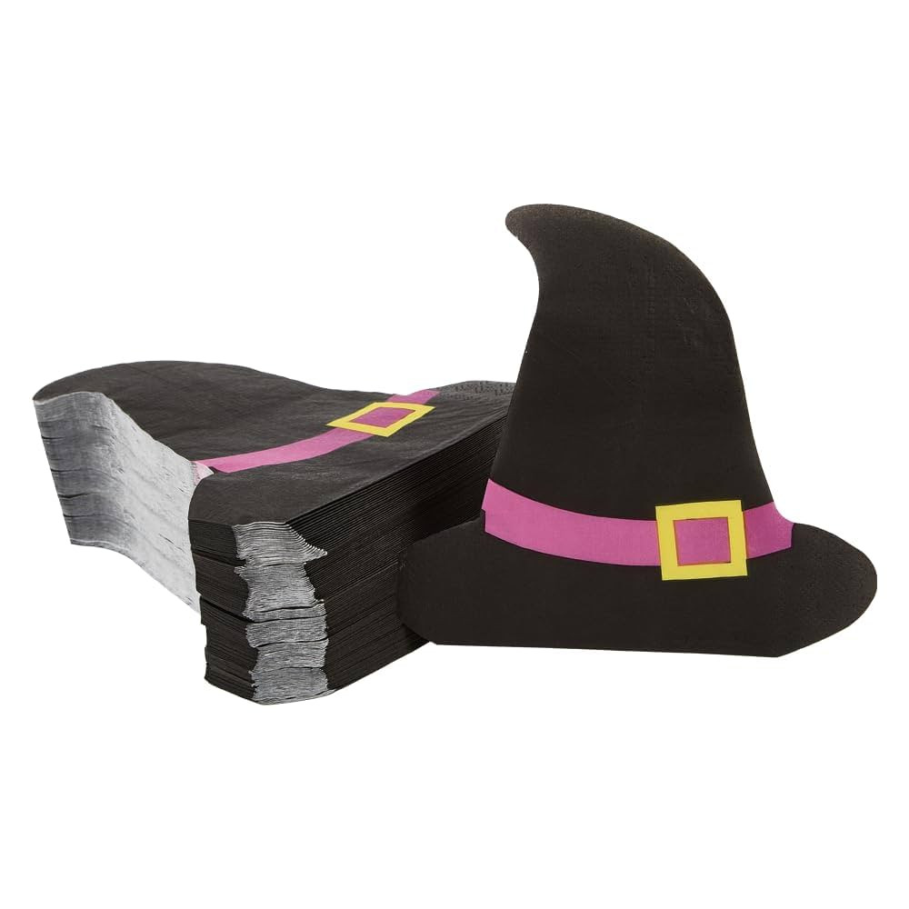 Ottin 100-Count Halloween Black Witch Hat Napkins – 3-Ply Disposable Premium Paper Napkins with... | Amazon (US)